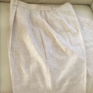 Cream Slim-Fit linen blend